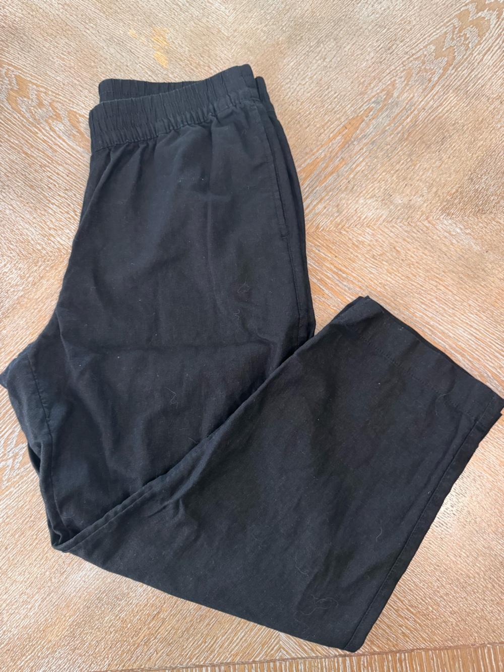 Old Navy Black Linen Blend HighRise Straight Leg Pants Large Waist34” Inseam27”